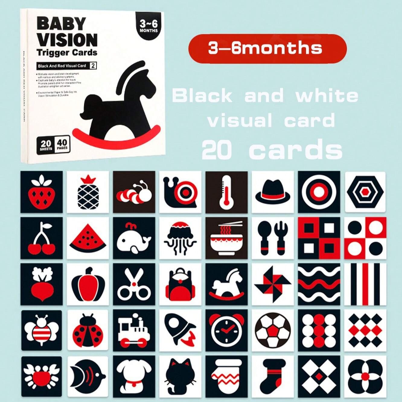 Baby Vision Educational Black & White Visual Cards