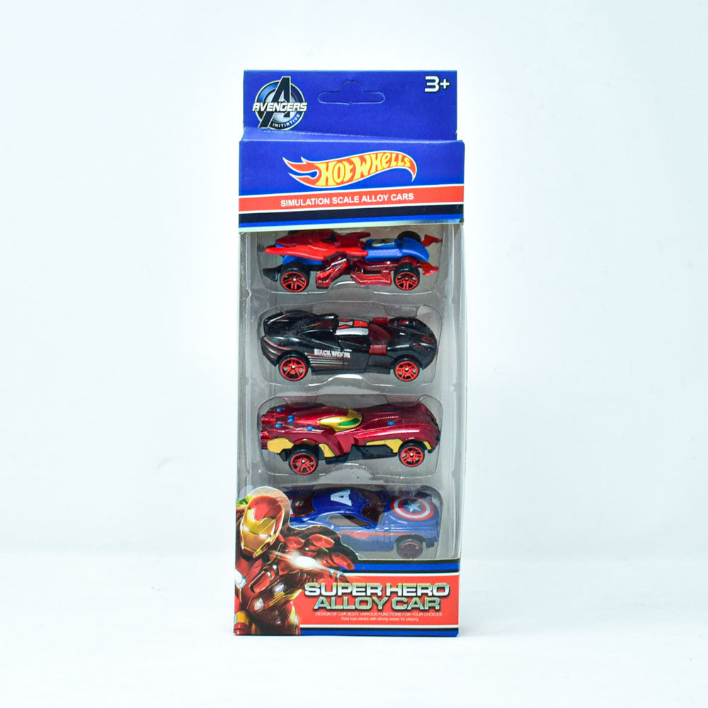 Super Hero Alloy Car - Set of 4