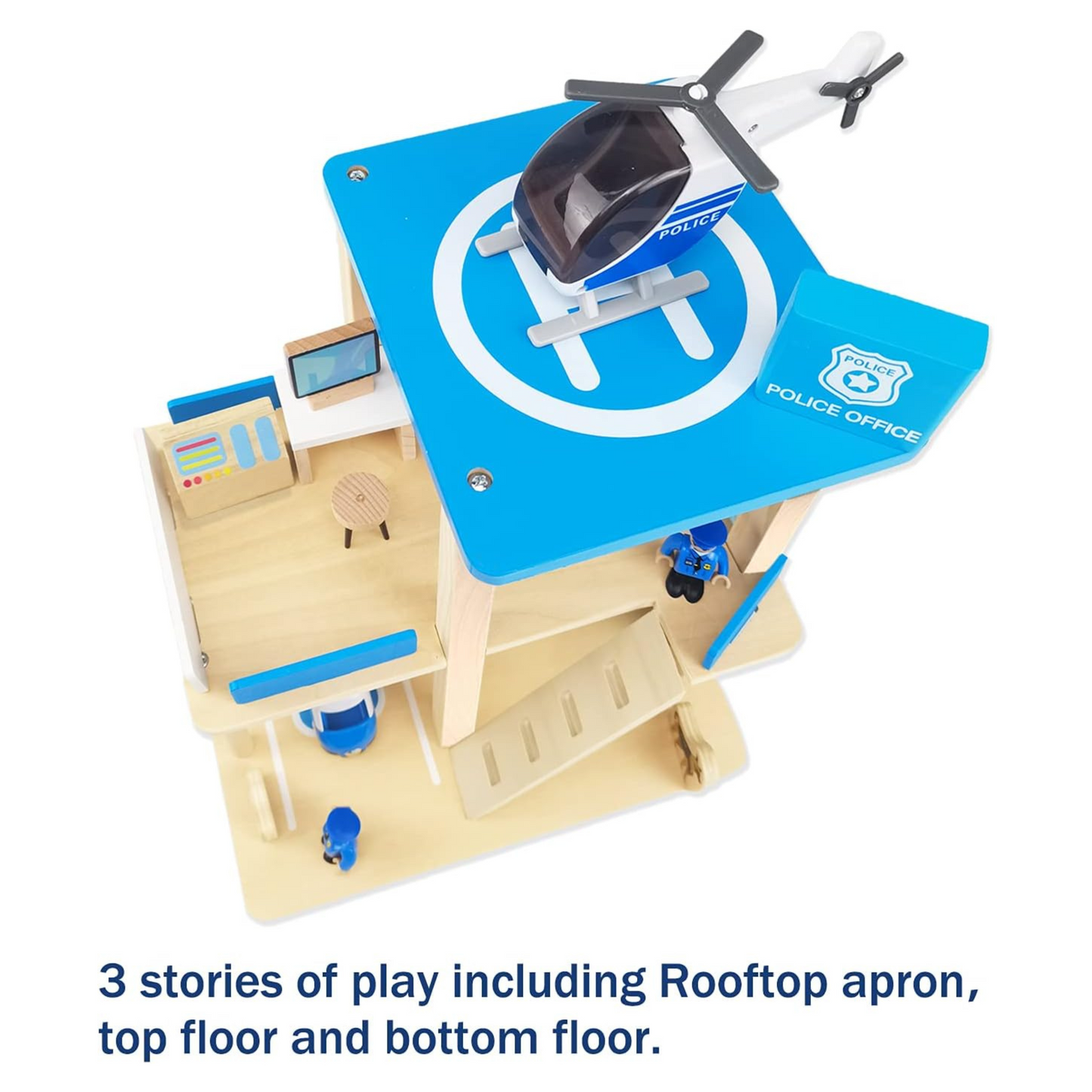 Wooden Police Station Playset Toy