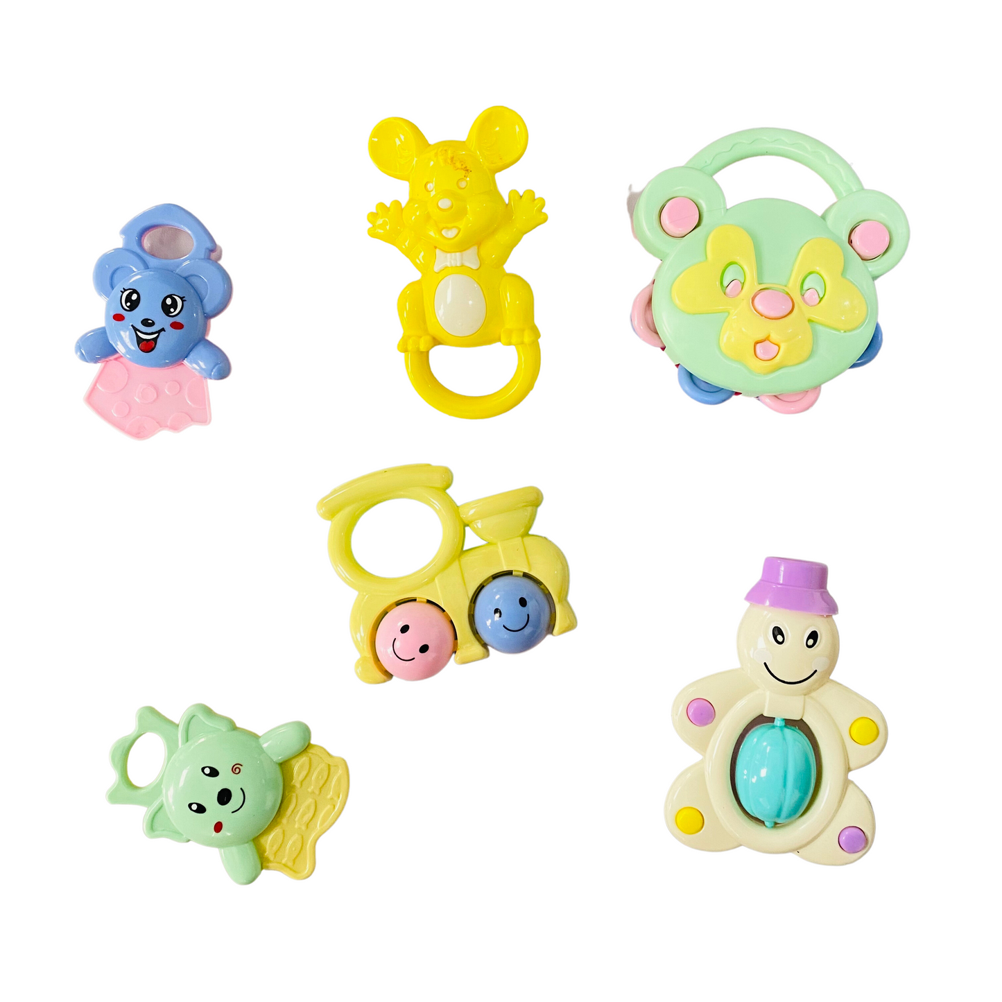 6 Set of Teething Musical Rattle Toys for Babies