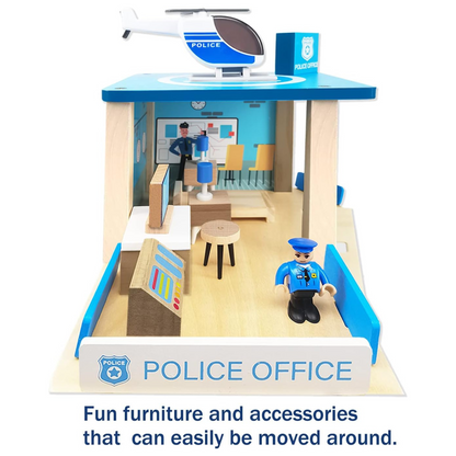 Wooden Police Station Playset Toy