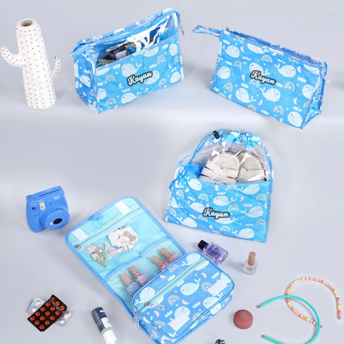 Multi Use Toiletry Pouch Set - 4 Piece Set