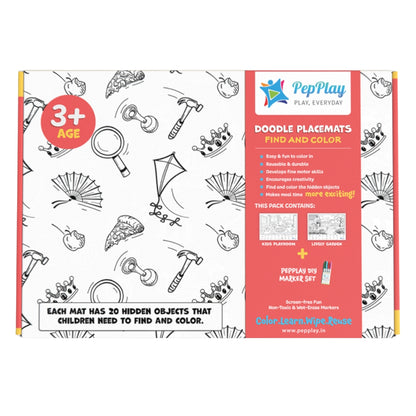 PEPPLAY DOODLE PLACEMATS- FIND & COLOUR