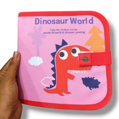 Dinosaur Drawing Board for Kids – Reusable Pages with 12 Colored Pens