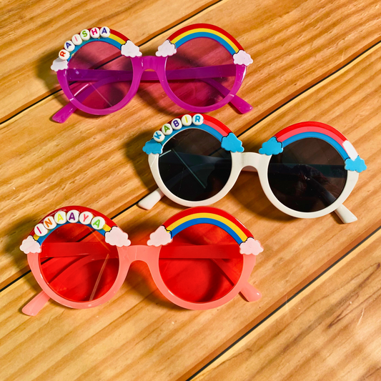 Cute Round Frame Rainbow Sunglasses for Kids
