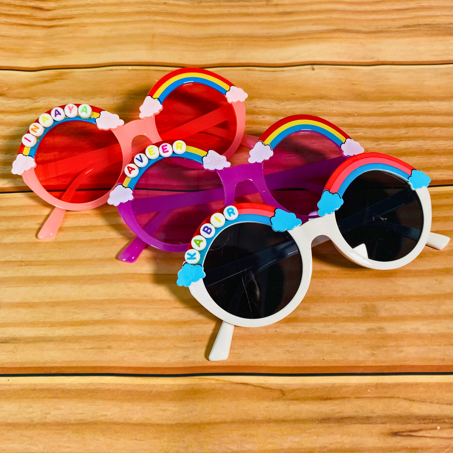 Cute Round Frame Rainbow Sunglasses for Kids