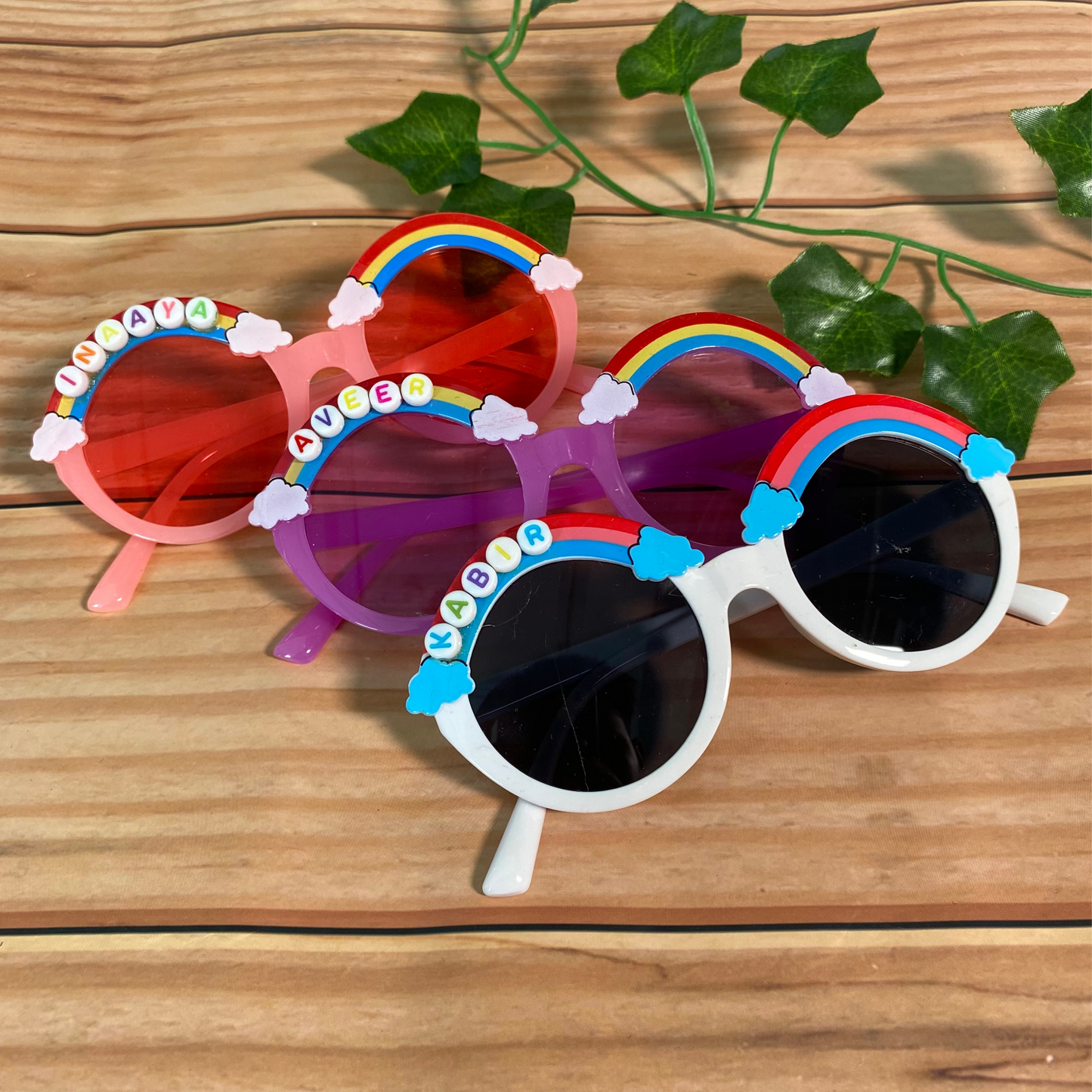 Cute Round Frame Rainbow Sunglasses for Kids