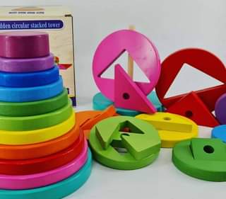 🌈 Rainbow Ring Stacker – Colourful Wooden Toy for Little Hands (18 Months+)