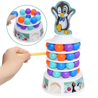 Penguin Skiing Tower Stacking Fun Board Game