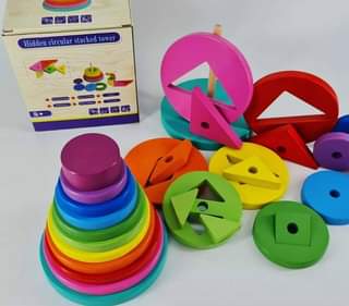 🌈 Rainbow Ring Stacker – Colourful Wooden Toy for Little Hands (18 Months+)
