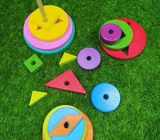 🌈 Rainbow Ring Stacker – Colourful Wooden Toy for Little Hands (18 Months+)