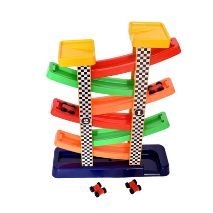 Plastic Race Fighter Track Car Ramp Racer with 4 Mini Car