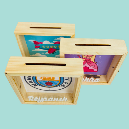 Personalised Wooden Piggy Bank