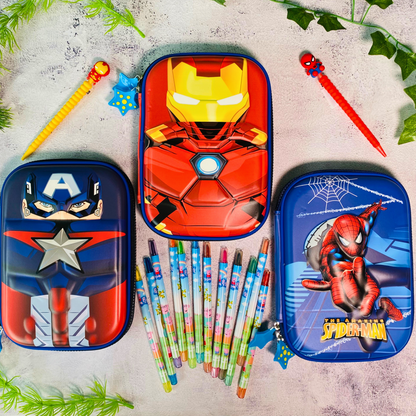 Avengers Super Hero 3D Embossed Stationery Pouch Box for Kids