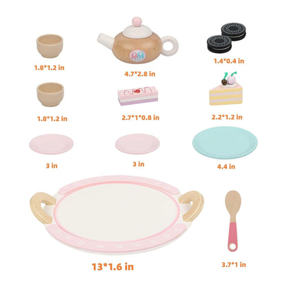 Wooden 12 Set of Cake - Kitchen Accessories Sets for Kids
