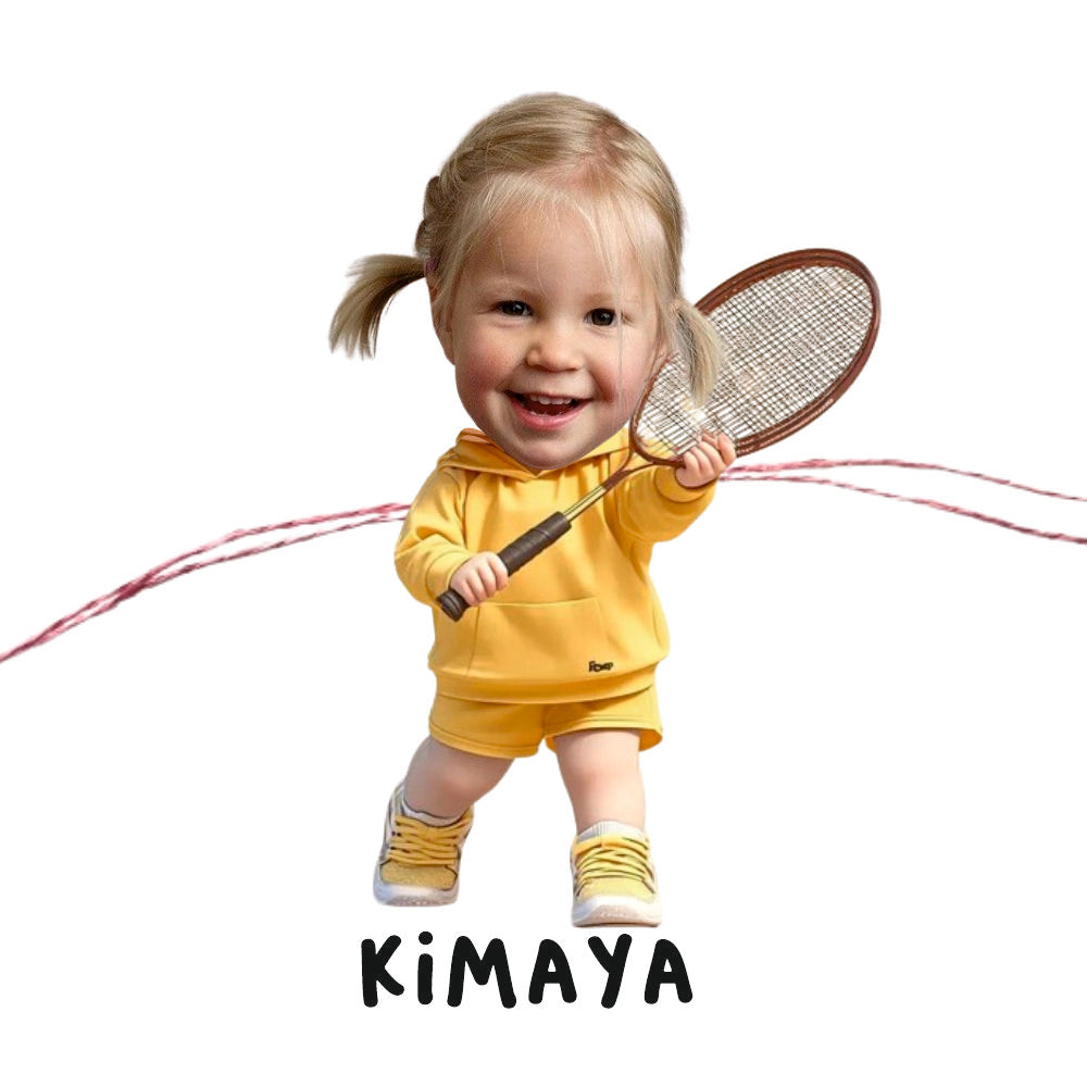 Babble Wrap Personalised Caricature Rakhi - Badminton Buddy
