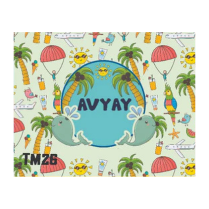 Personalized Kids Table Mat with Spoon & Lamp Fork Set