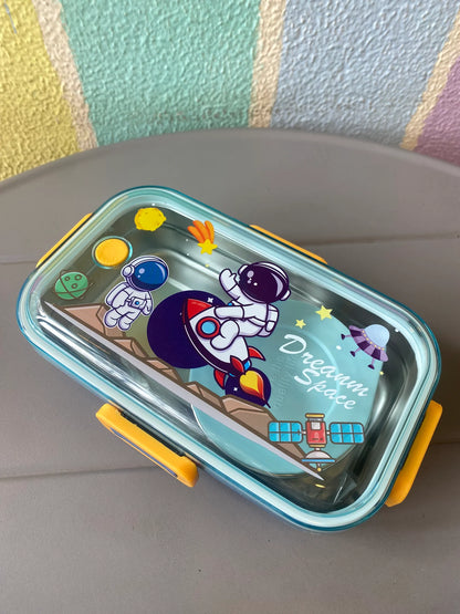 Leakproof Dino Lunchbox with Mini Snack Container & Spoon | Durable & Fun Design for Kids