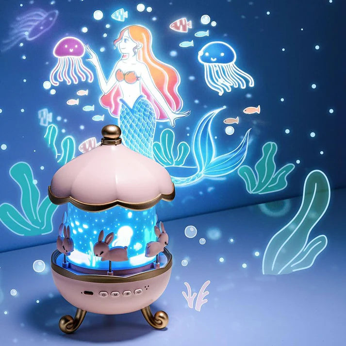 ✨ Star Light Projector for Kids – 6 Projection Films, 5 Color Modes, Rotating Rabbit Night Light |