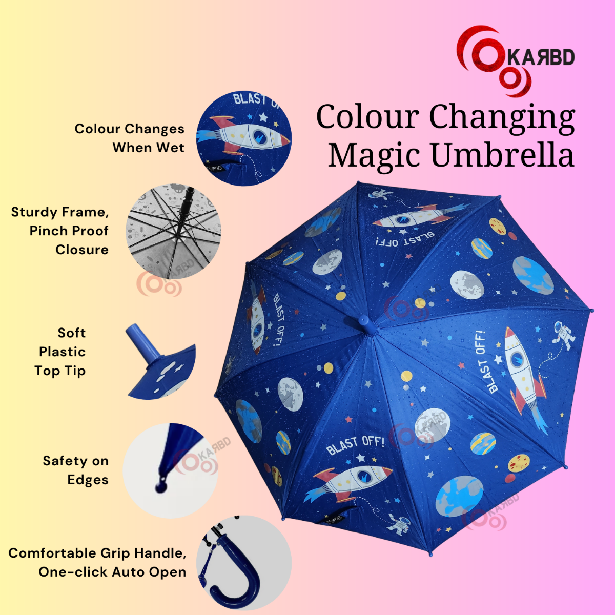 ☂️ Color Changing Kids Umbrella – Magic Rain Umbrella 🌈 🌧️