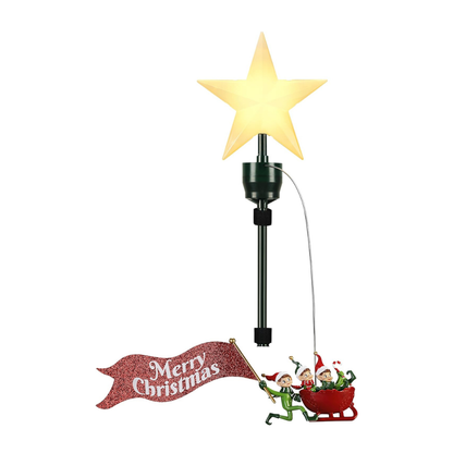 Mr. Christmas  Animated Elves-on-the-Run Tree Topper with Banner
