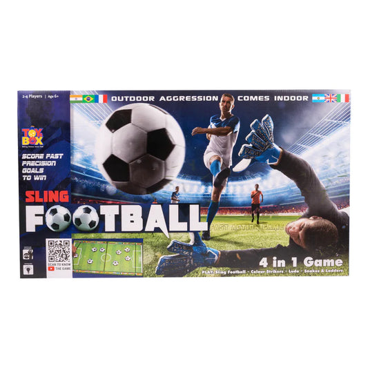 Sling Football 4-in-1 Board Game for Kids – Includes Ludo, Snake & Ladders, Striker Soccer Game & Classic Board Fun