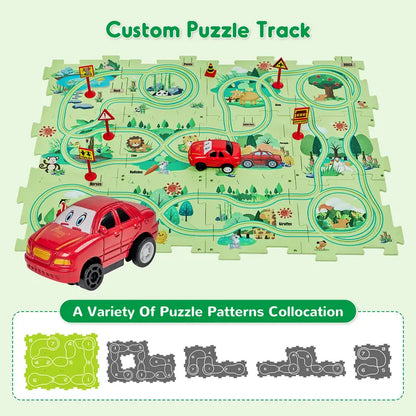 Rail Car Puzzle Track Car Play Set