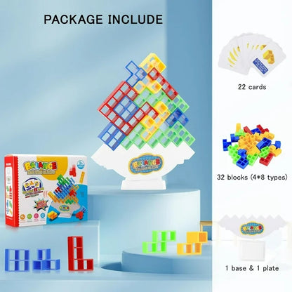 32 Pcs Tower Balance Stacking Game for 3+