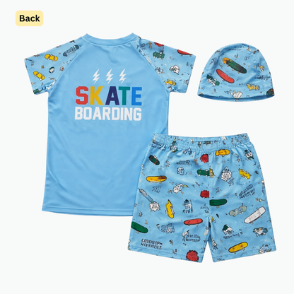 2pcs Urban Roll Skater Swim Set with Cap