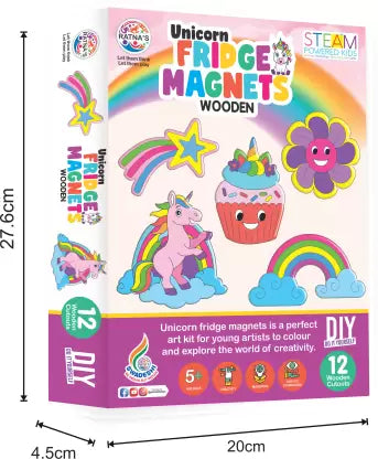 DIY Unicorn Fridge Magnet Wooden for Kids