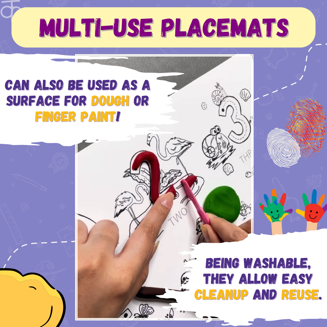 PEPPLAY MY FIRST EDUCATIONAL SET- REUSABLE DOODLE PLACEMATS