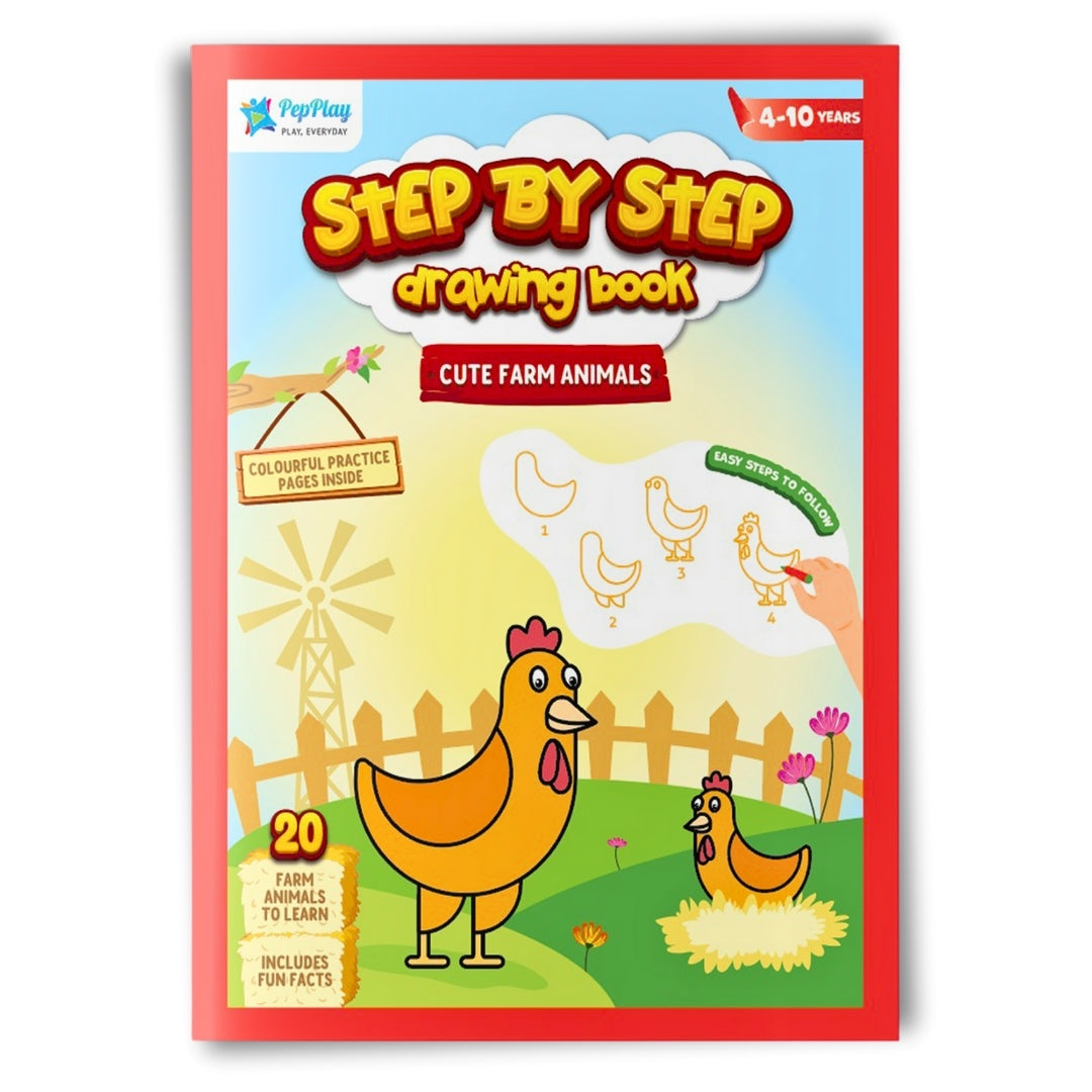 PEPPLAY STEP BY STEP DRAWING BOOK - CUTE FARM ANIMAL