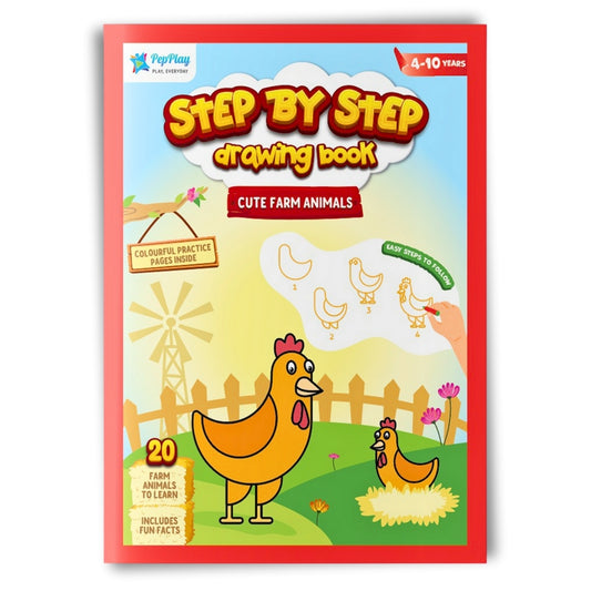 PEPPLAY STEP BY STEP DRAWING BOOK - CUTE FARM ANIMAL