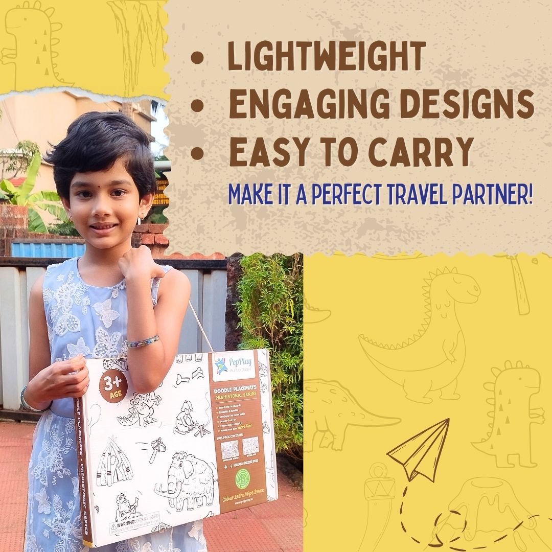 PEPPLAY DOODLE PLACEMATS - PREHISTORIC SERIES