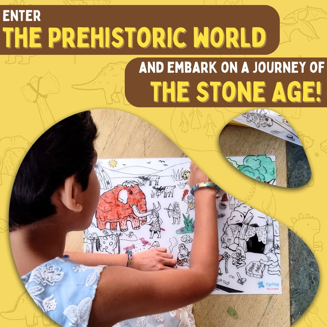 PEPPLAY DOODLE PLACEMATS - PREHISTORIC SERIES