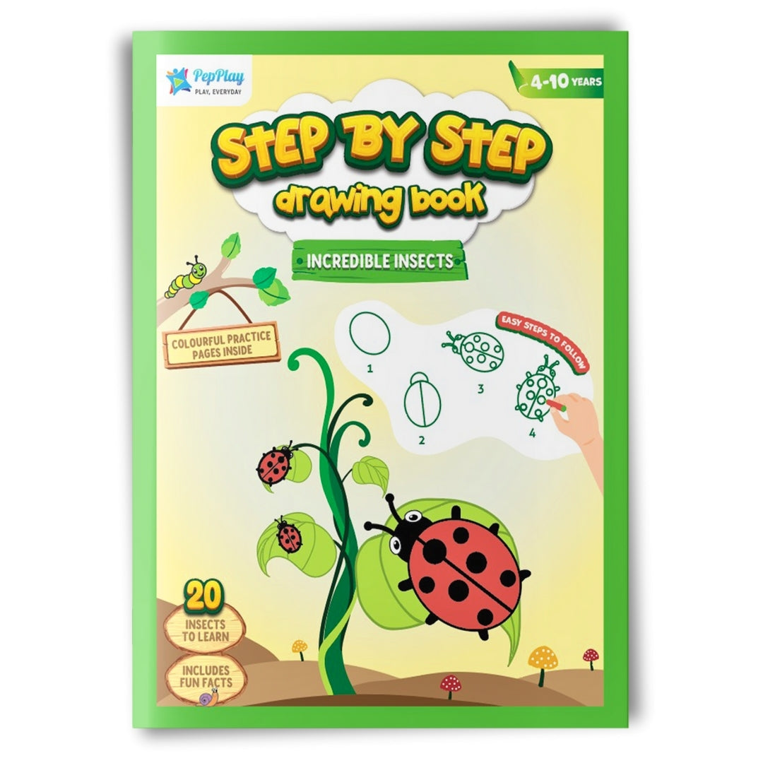 PEPPLAY STEP BY STEP DRAWING BOOK- INCREDIBLE INSECTS