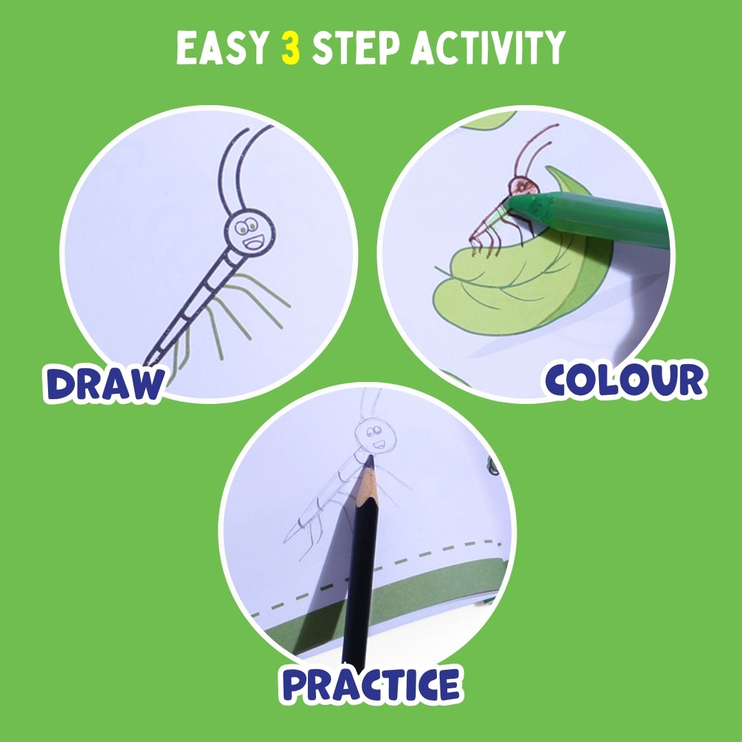 PEPPLAY STEP BY STEP DRAWING BOOK- INCREDIBLE INSECTS