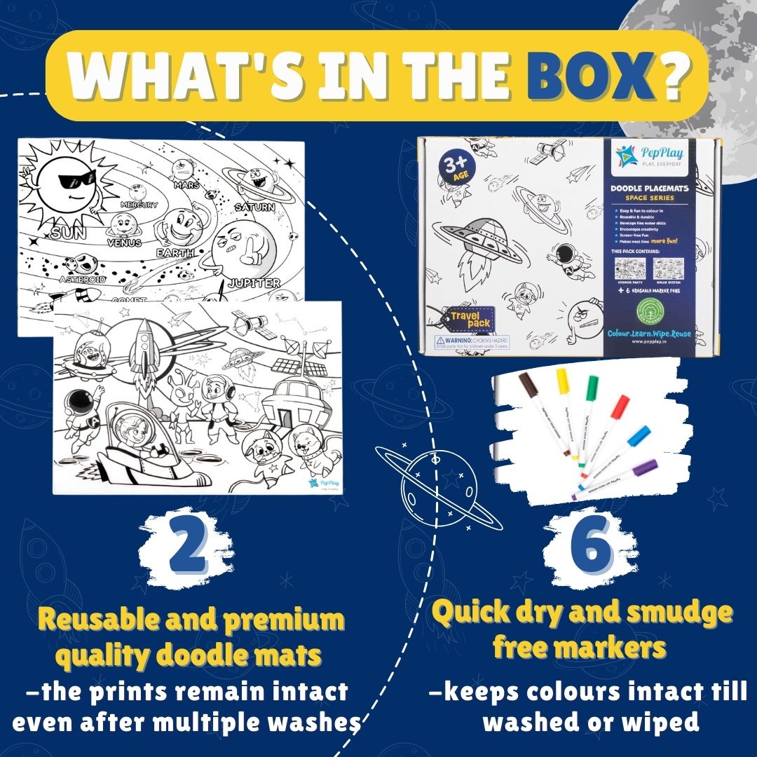 PEPPLAY DOODLE PLACEMATS - SPACE SERIES