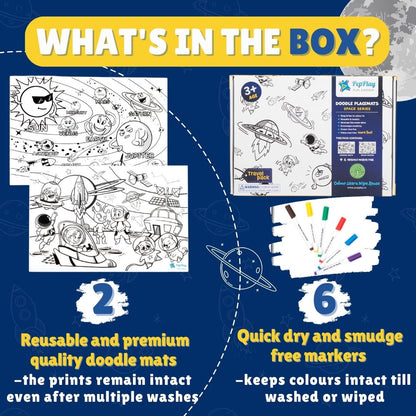 PEPPLAY DOODLE PLACEMATS - SPACE SERIES