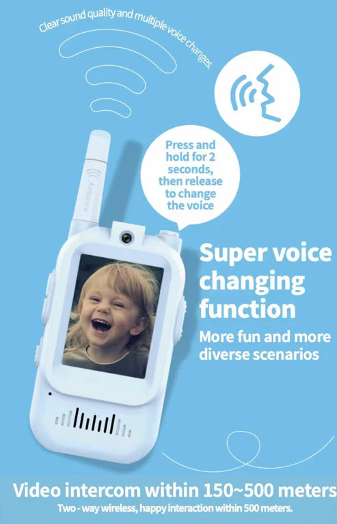 Kids Video Walkie Talkie Set – With HD Camera, Voice Changer & Long-Range Talk