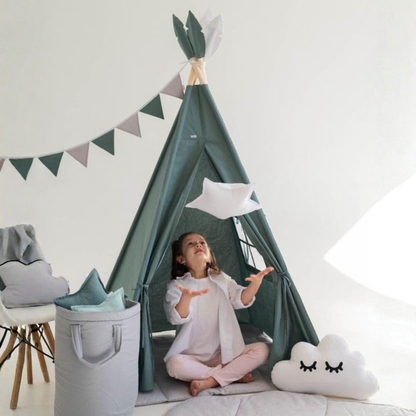 Kid’s Portable Teepee Tents With Cushion