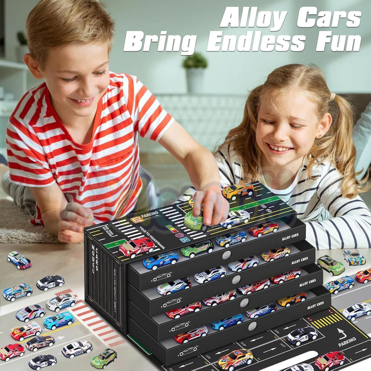 48-Piece Pull Back Car Set