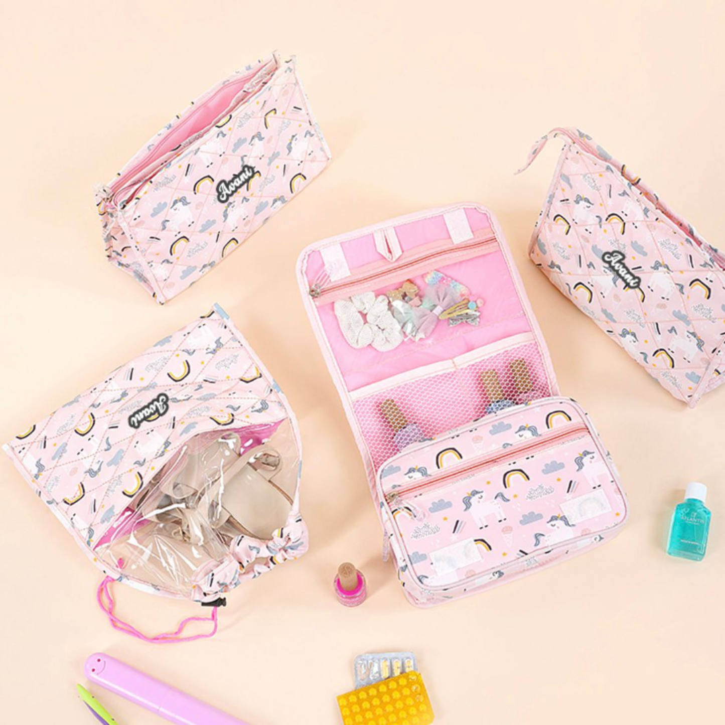 Multi Use Toiletry Pouch Set - 4 Piece Set