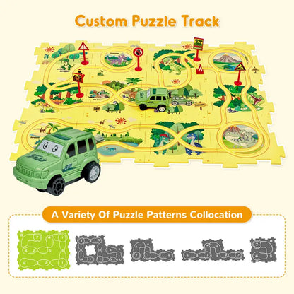 Rail Car Puzzle Track Car Play Set