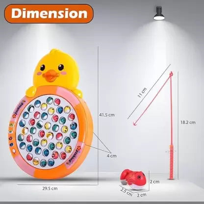 🎣 Catch & Play Magnetic Fishing Game for Kids – 45 Colorful Fish, 4 Poles, Music & Lights🎣
