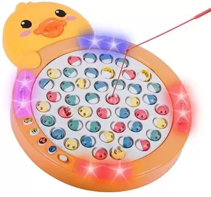 🎣 Catch & Play Magnetic Fishing Game for Kids – 45 Colorful Fish, 4 Poles, Music & Lights🎣