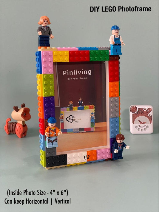 DIY LEGO-Style Photo Frame Kit – Customizable 4x6 Picture Frame for Kids