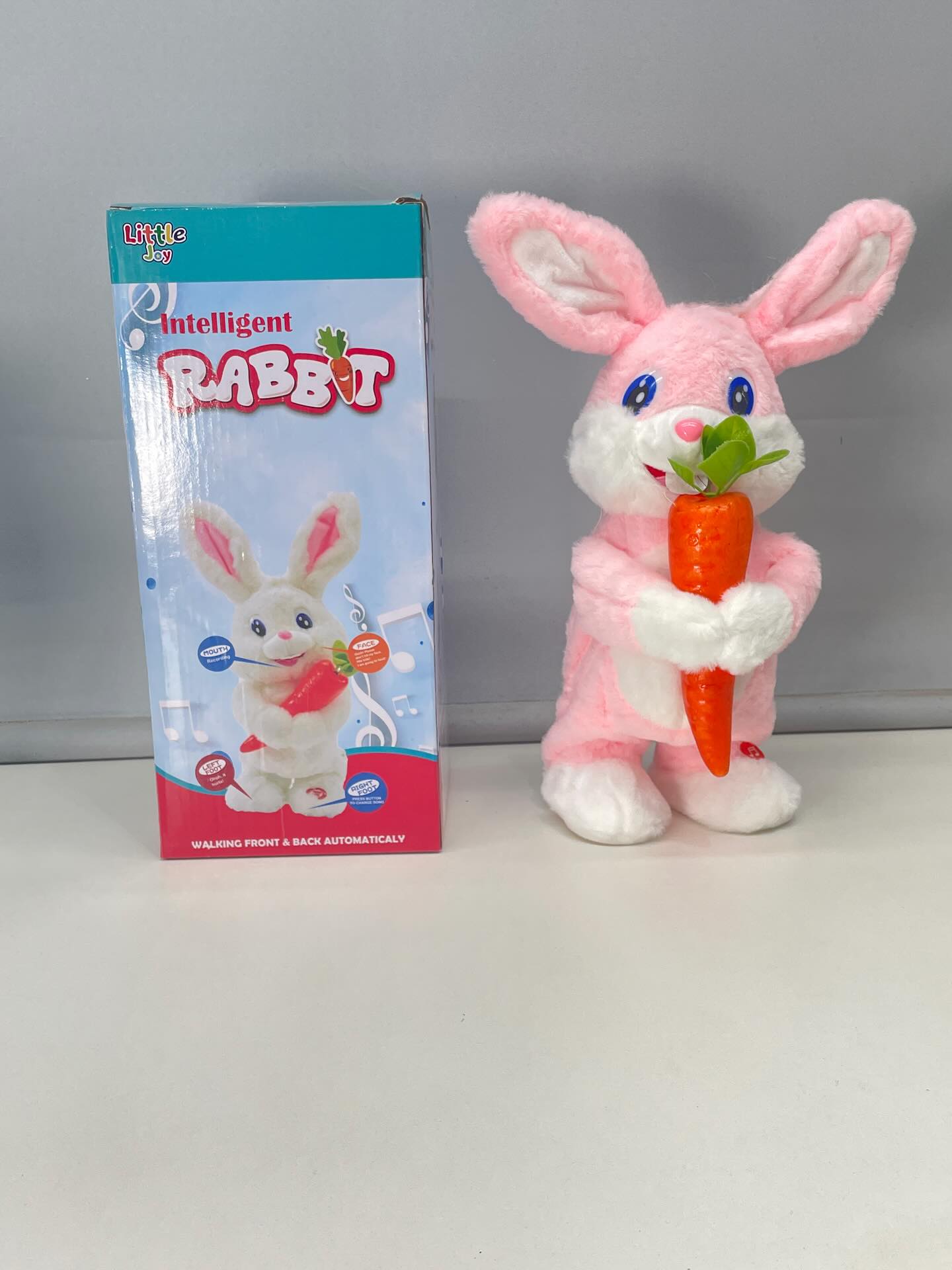 Intelligent Talking Rabbit Toy for Kids Repeats, Walks, and Makes You Laugh! Soft Bunny with Carrot AAA Battery Powered