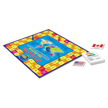 Around the World – Quiz-Based Educational Board Game for Kids (Ages 10+) | Learn About 64 Countries | 2-4 Players