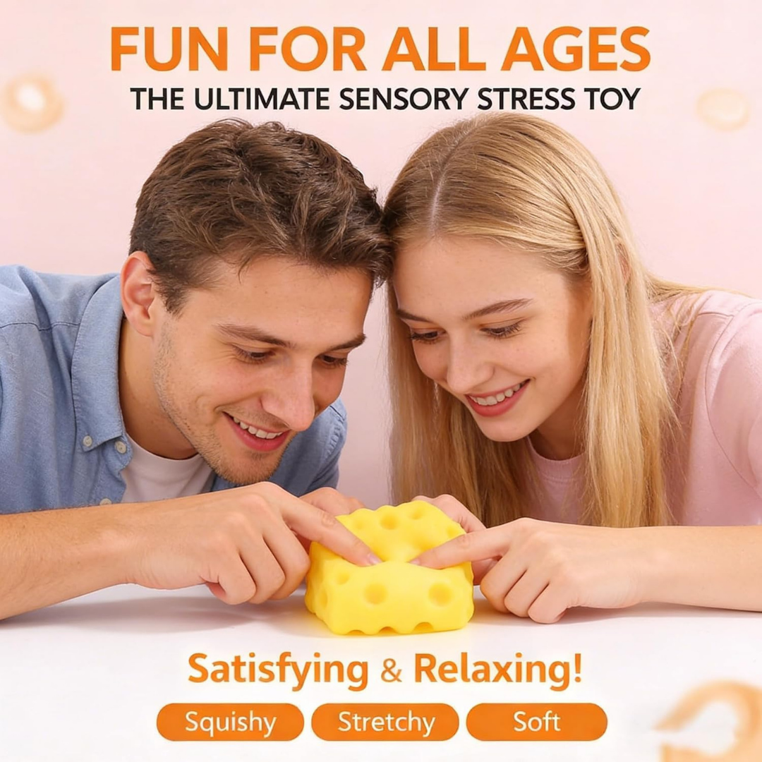 Cheese Cube Slow-Rise Squishy Fidget Toy for Kids & Adults